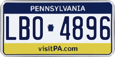 PA license plate LBO4896