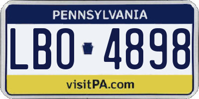 PA license plate LBO4898