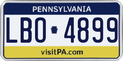 PA license plate LBO4899