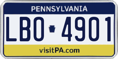PA license plate LBO4901