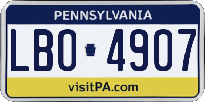PA license plate LBO4907
