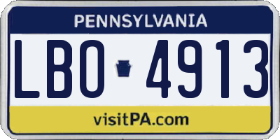 PA license plate LBO4913