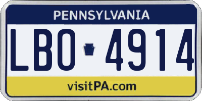 PA license plate LBO4914