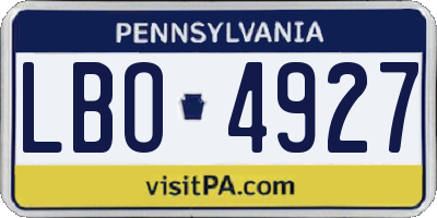 PA license plate LBO4927
