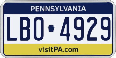 PA license plate LBO4929