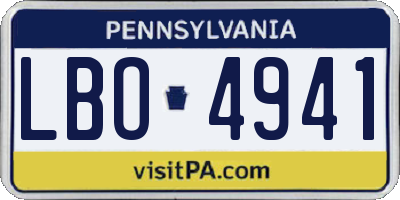 PA license plate LBO4941
