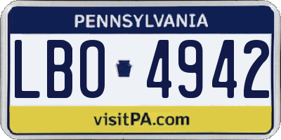 PA license plate LBO4942