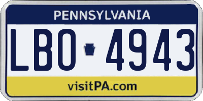 PA license plate LBO4943