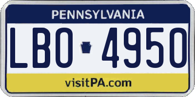 PA license plate LBO4950