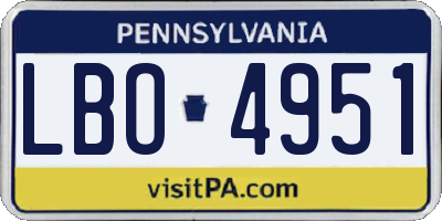 PA license plate LBO4951