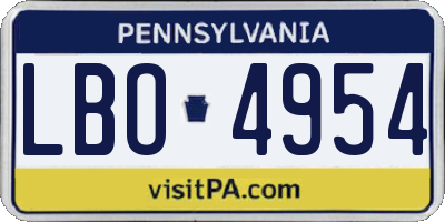 PA license plate LBO4954