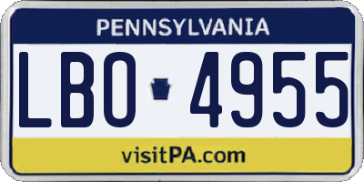 PA license plate LBO4955