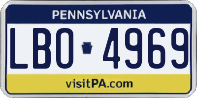 PA license plate LBO4969