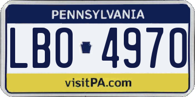 PA license plate LBO4970