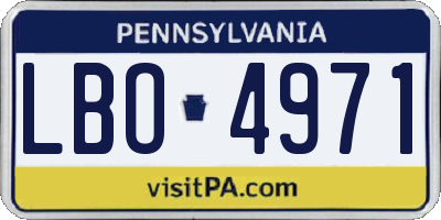 PA license plate LBO4971