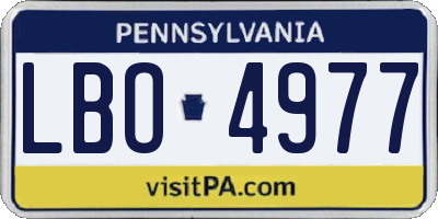 PA license plate LBO4977