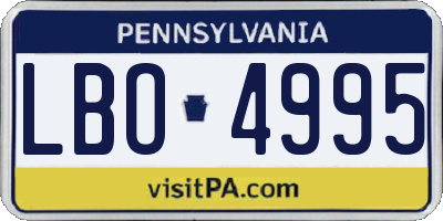 PA license plate LBO4995
