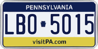 PA license plate LBO5015