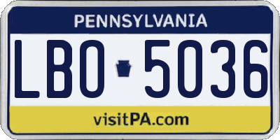 PA license plate LBO5036