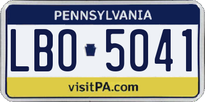 PA license plate LBO5041