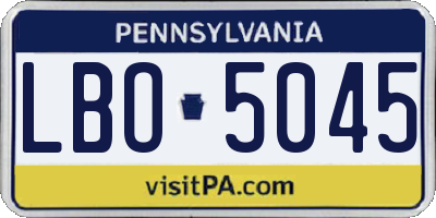 PA license plate LBO5045