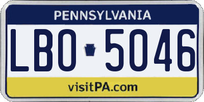 PA license plate LBO5046