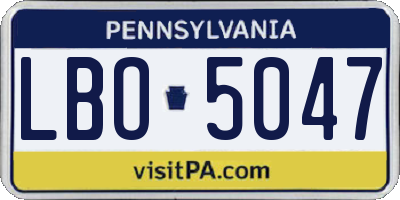 PA license plate LBO5047