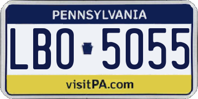 PA license plate LBO5055