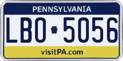 PA license plate LBO5056