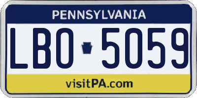 PA license plate LBO5059