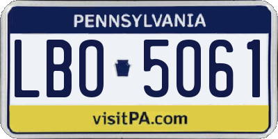 PA license plate LBO5061