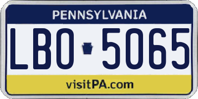 PA license plate LBO5065