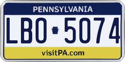 PA license plate LBO5074