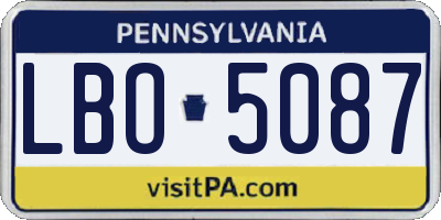 PA license plate LBO5087
