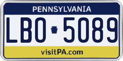 PA license plate LBO5089