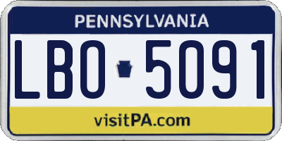 PA license plate LBO5091