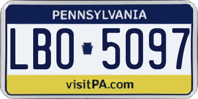 PA license plate LBO5097