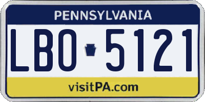 PA license plate LBO5121