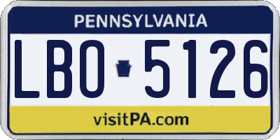 PA license plate LBO5126