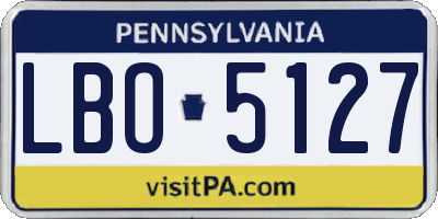 PA license plate LBO5127