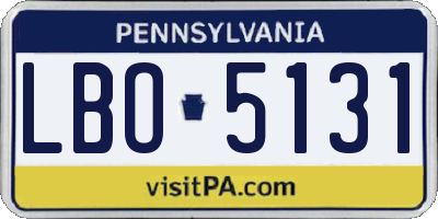 PA license plate LBO5131