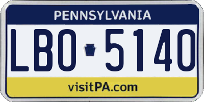 PA license plate LBO5140
