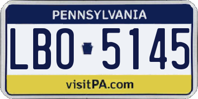 PA license plate LBO5145