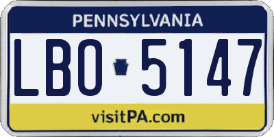 PA license plate LBO5147