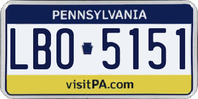 PA license plate LBO5151
