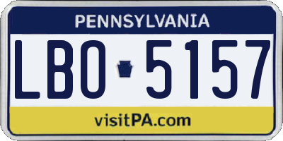 PA license plate LBO5157