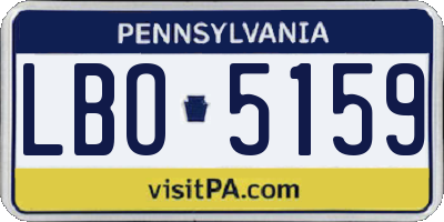 PA license plate LBO5159