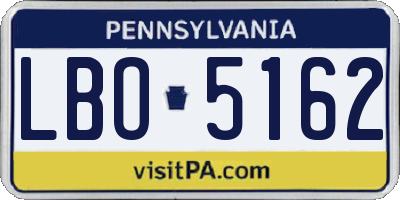 PA license plate LBO5162