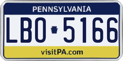 PA license plate LBO5166