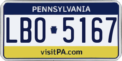 PA license plate LBO5167